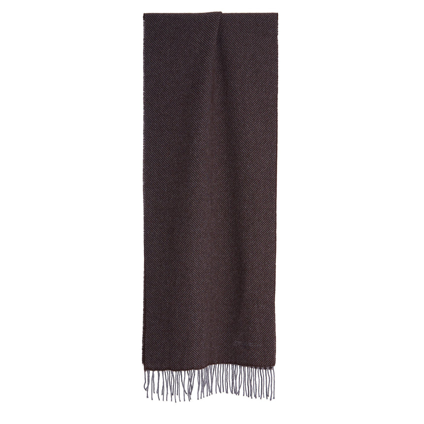 DARK BROWN FRINGED SCARF
