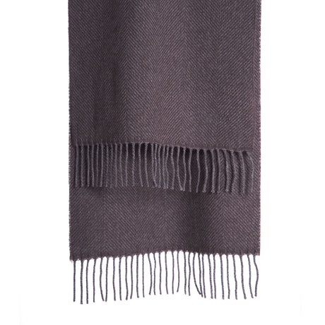 DARK BROWN FRINGED SCARF