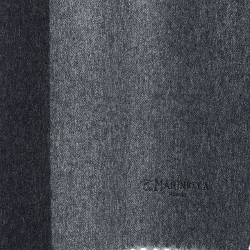BICOLOR DARK GREY WOOL AND CASHMERE SCARF
