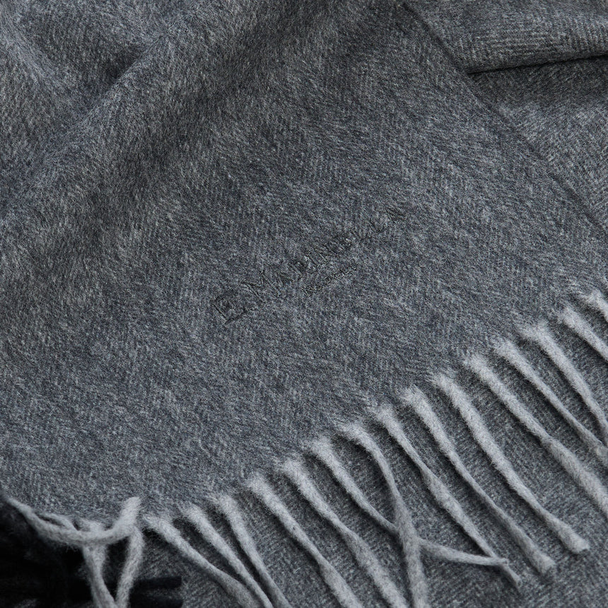 BICOLOR DARK GREY WOOL AND CASHMERE SCARF
