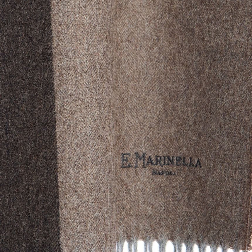 BICOLOR BROWN WOOL AND CASHMERE SCARF