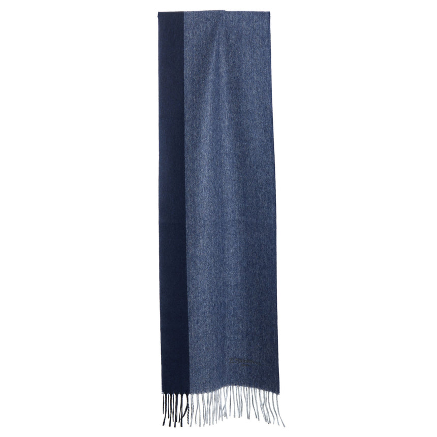 BICOLOR BLUE WOOL AND CASHMERE SCARF
