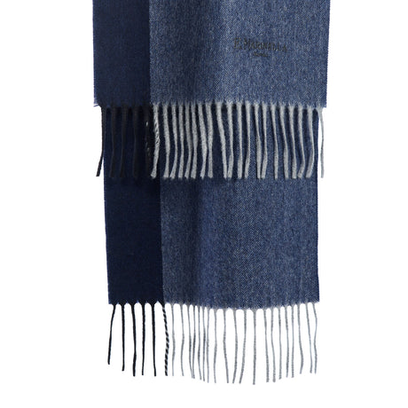BICOLOR BLUE WOOL AND CASHMERE SCARF