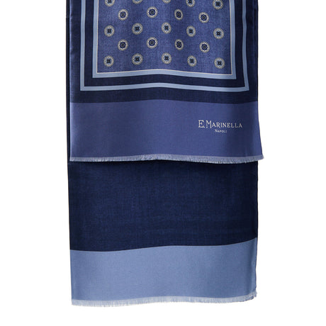 SCIARPA TUBOLARE BLU IN SETA TWILL