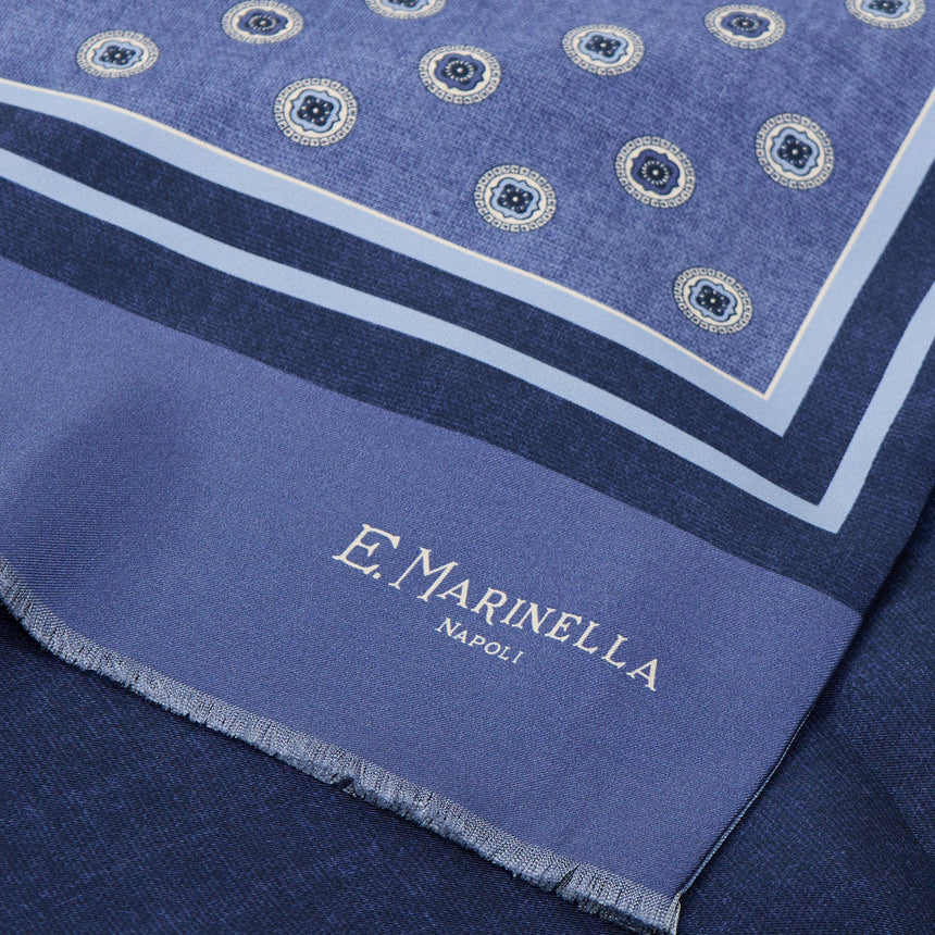 SCIARPA TUBOLARE BLU IN SETA TWILL