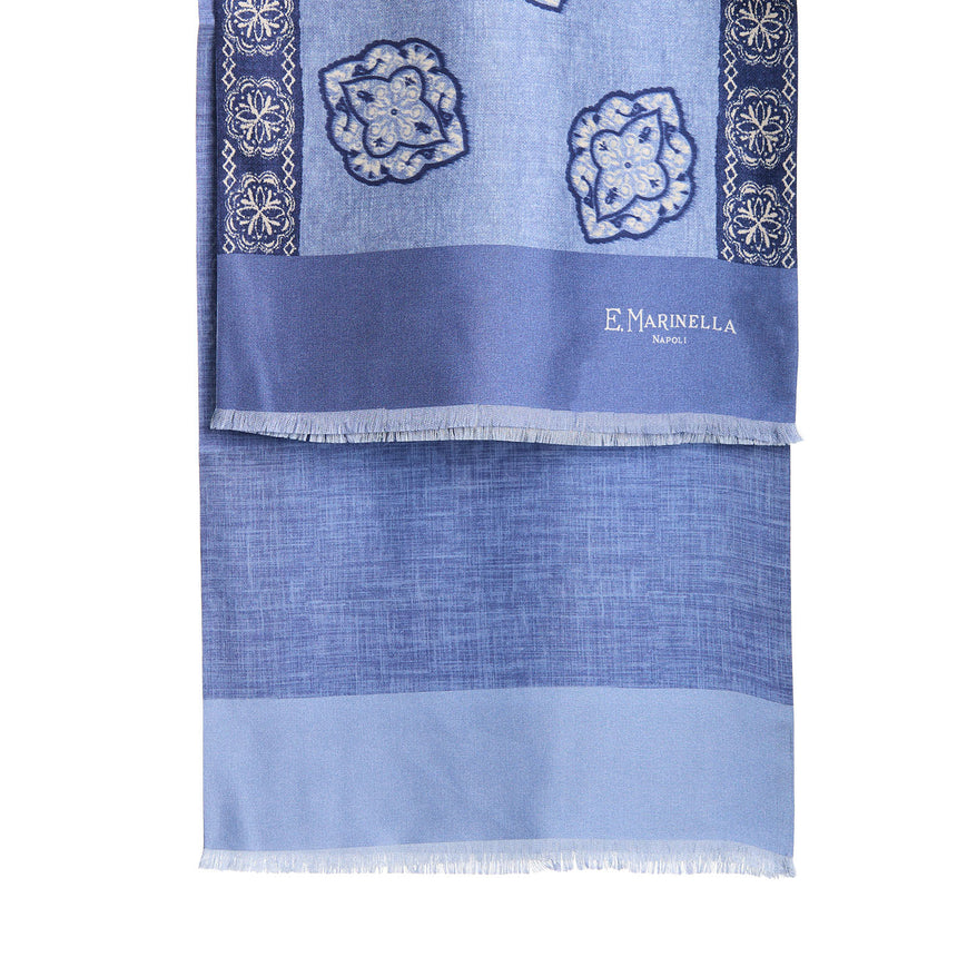 SCIARPA TUBOLARE BLU IN SETA TWILL