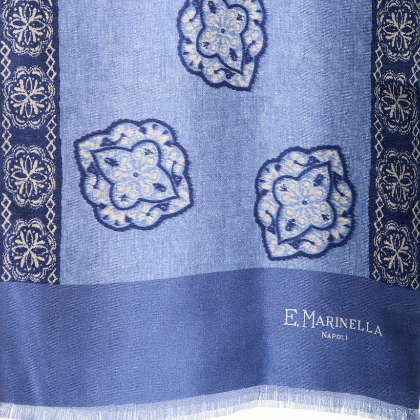 SCIARPA TUBOLARE BLU IN SETA TWILL