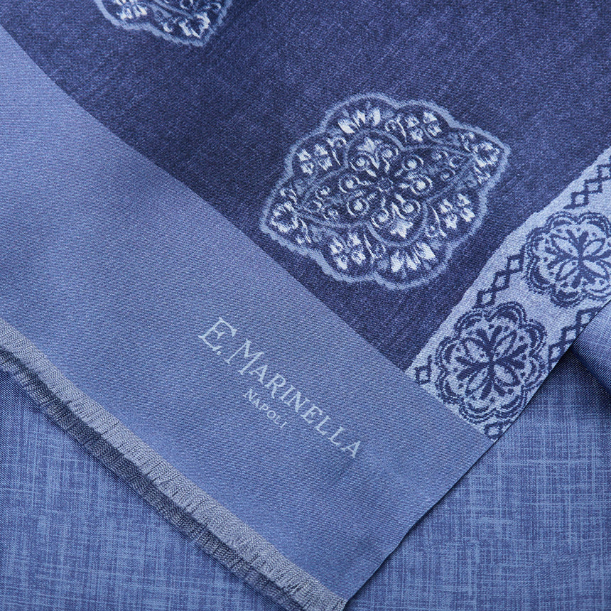 SCIARPA TUBOLARE BLU IN SETA TWILL