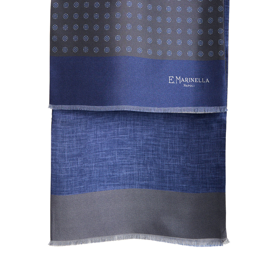 SCIARPA TUBOLARE GRIGIO SCURO IN SETA TWILL