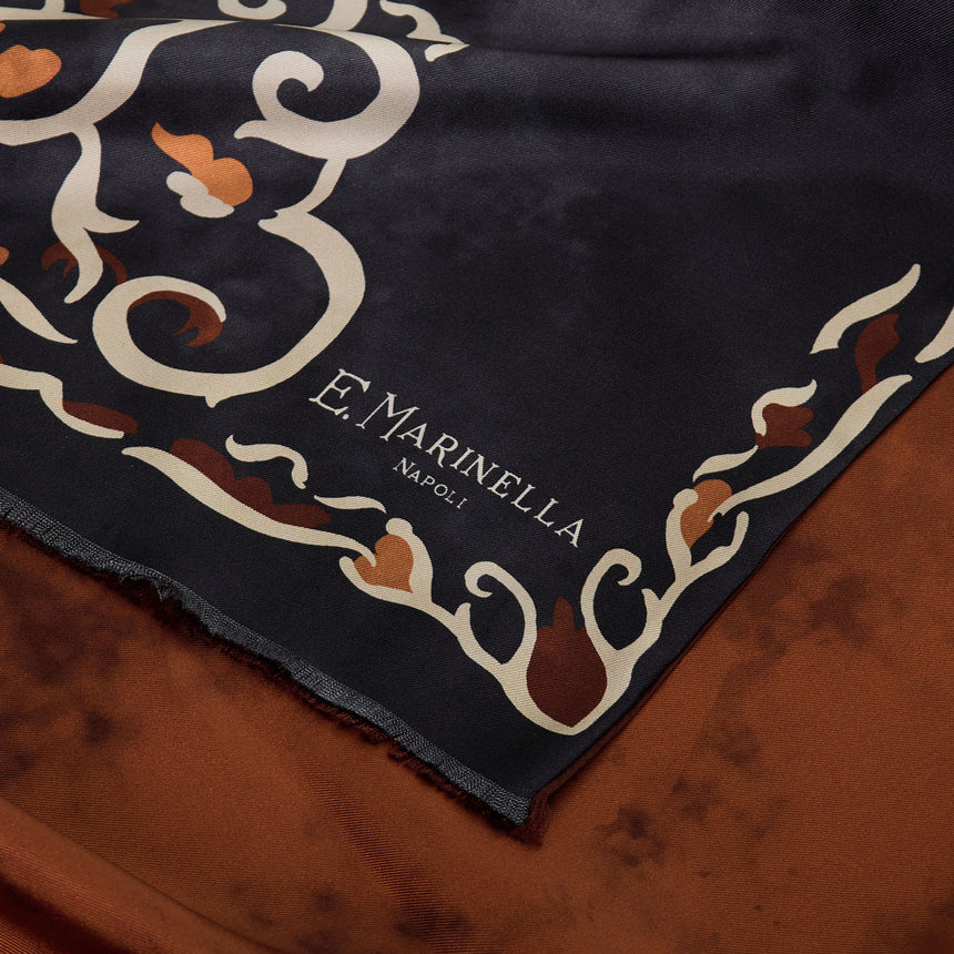 SCIARPA TUBOLARE GRIGIO SCURO IN SETA TWILL