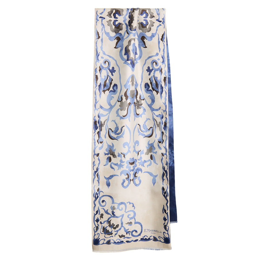 SCIARPA TUBOLARE BEIGE IN SETA TWILL