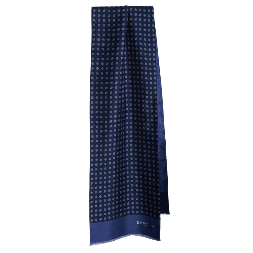 SCIARPA TUBOLARE BLU SCURO IN SETA TWILL