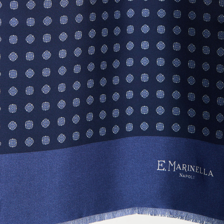 SCIARPA TUBOLARE BLU SCURO IN SETA TWILL