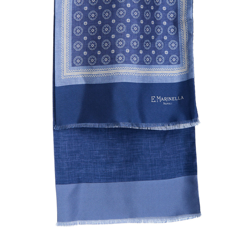 SCIARPA TUBOLARE BLU IN SETA TWILL