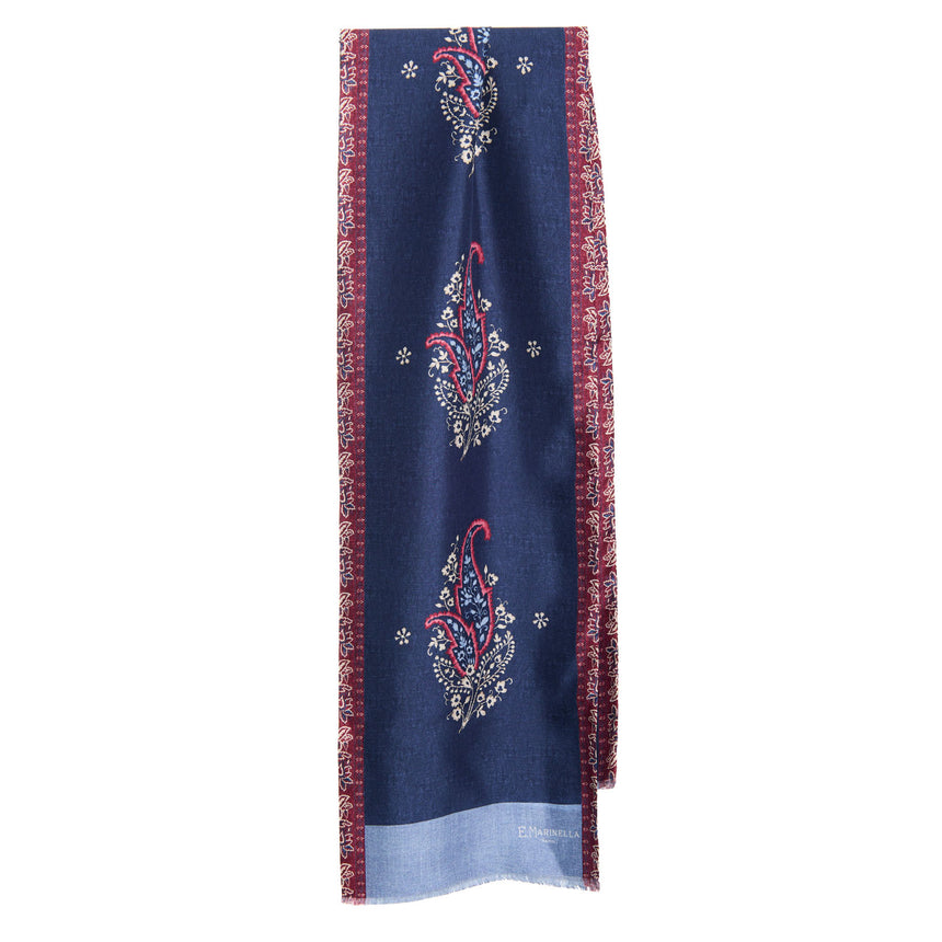 SCIARPA TUBOLARE BLU SCURO IN SETA TWILL