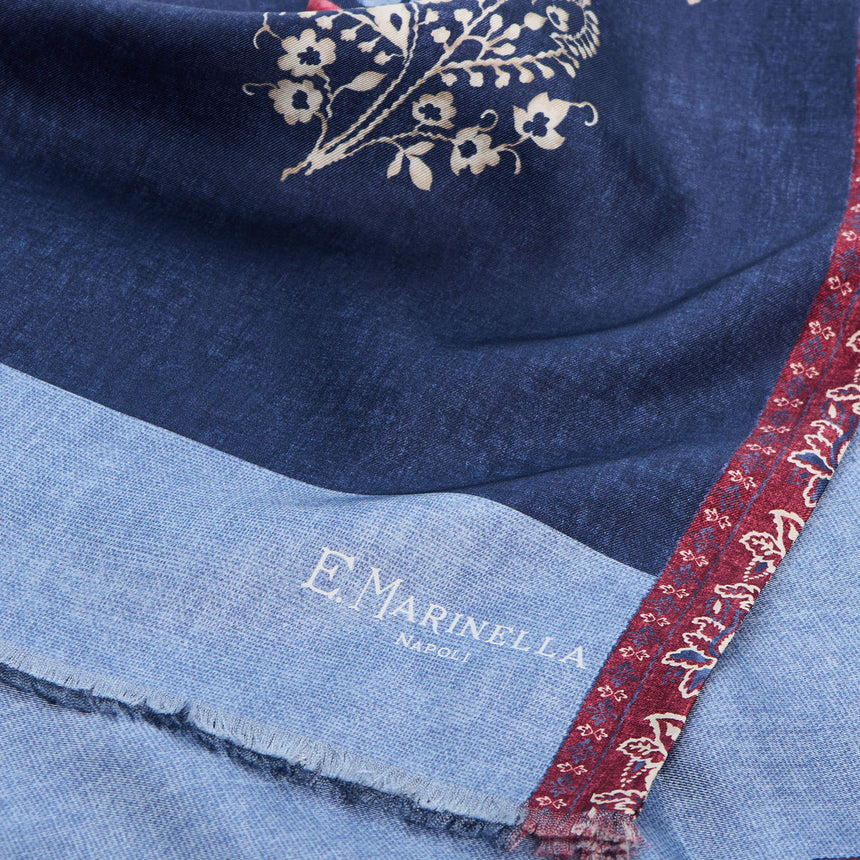 SCIARPA TUBOLARE BLU SCURO IN SETA TWILL