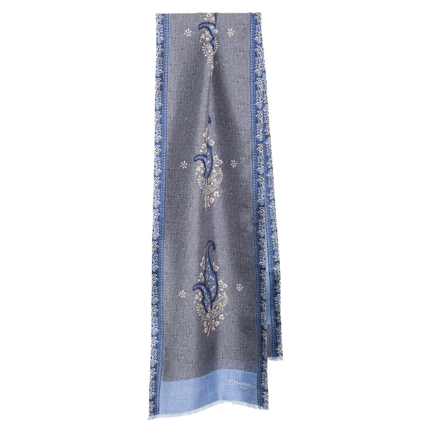 SCIARPA TUBOLARE GRIGIA IN SETA TWILL