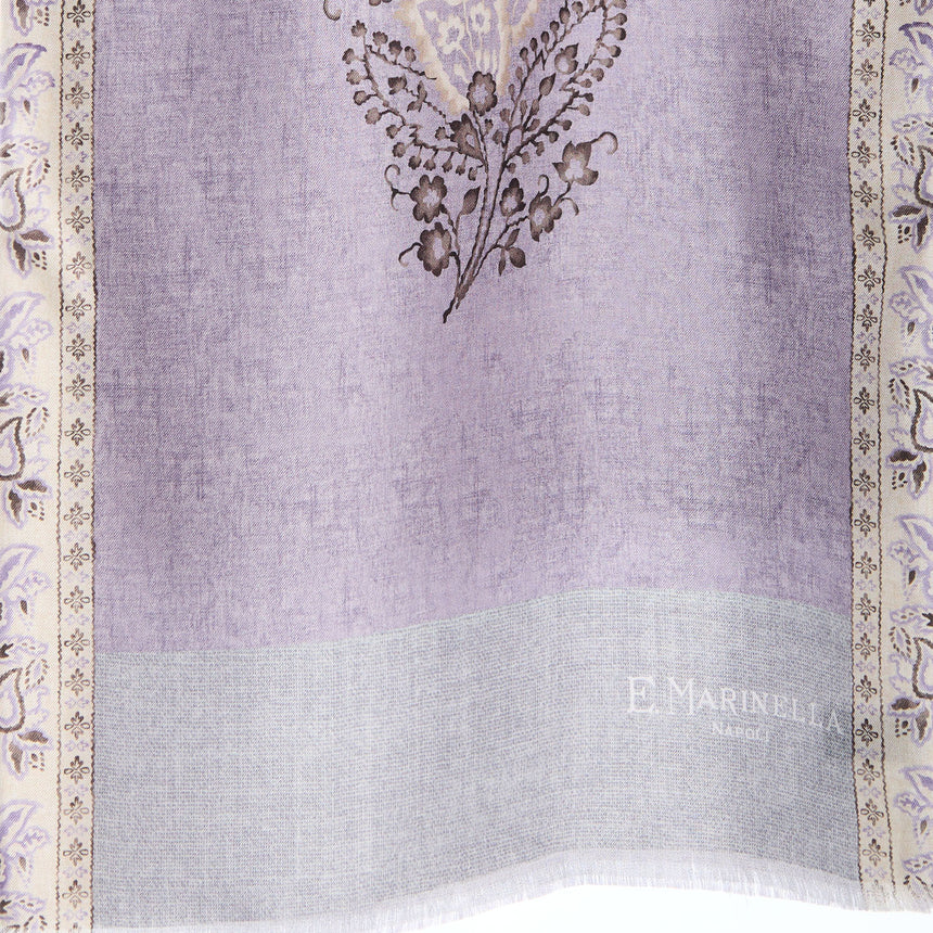 SCIARPA TUBOLARE LILLA IN SETA TWILL