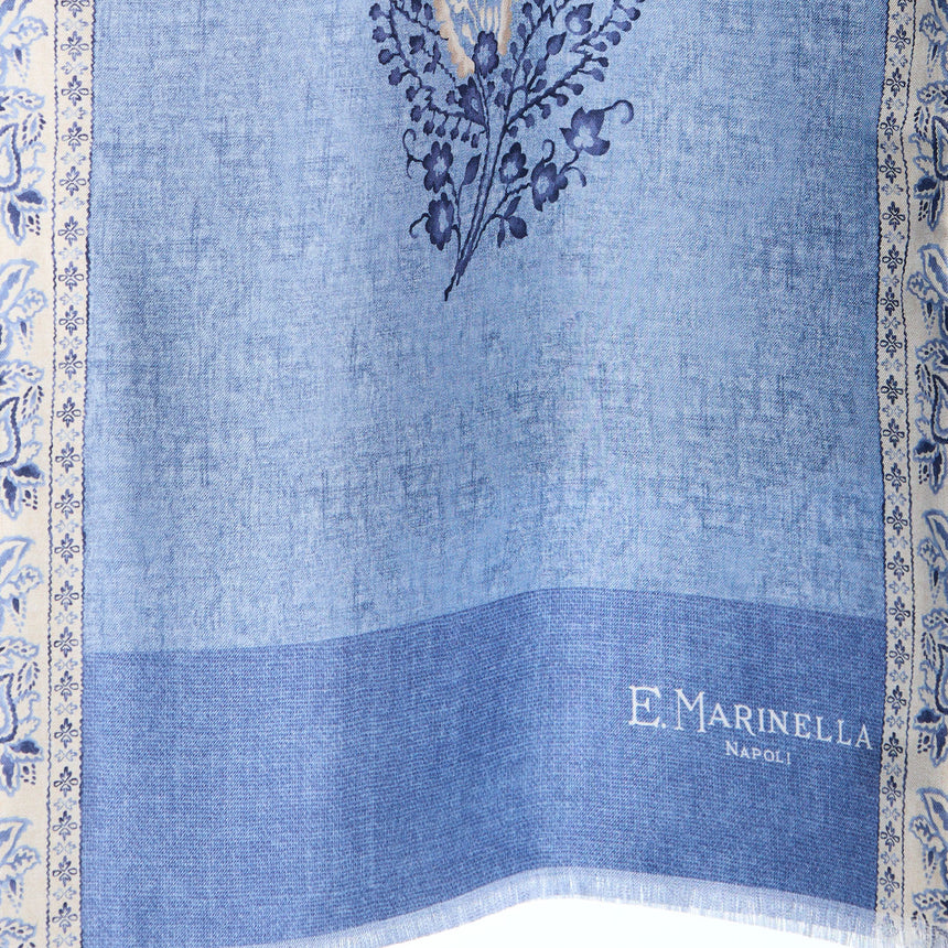 SCIARPA TUBOLARE AZZURRA IN SETA TWILL