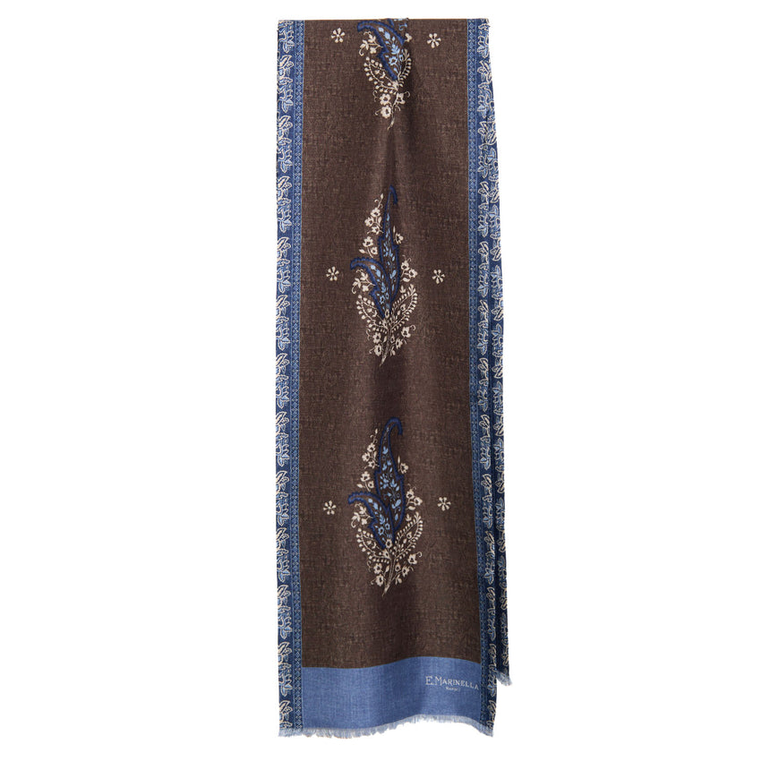 SCIARPA TUBOLARE MARRONE SCURO IN SETA TWILL
