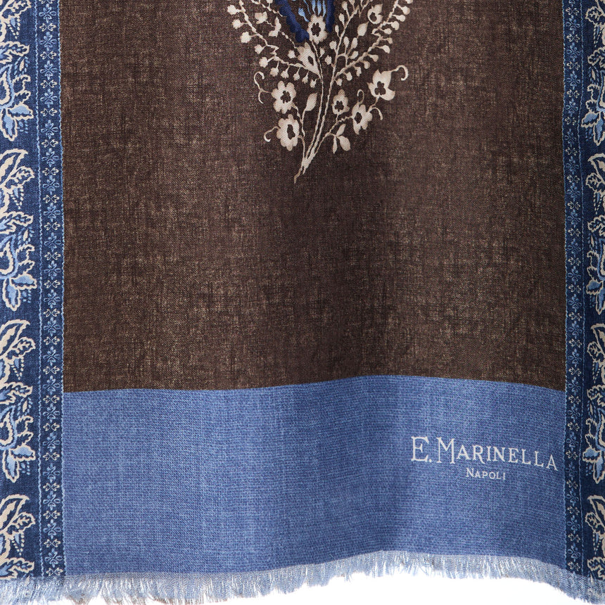 SCIARPA TUBOLARE MARRONE SCURO IN SETA TWILL