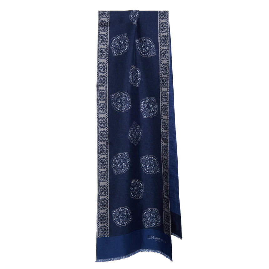 SCIARPA TUBOLARE BLU SCURO IN SETA TWILL
