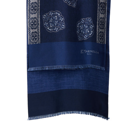 DARK BLUE DOUBLE SILK SCARF