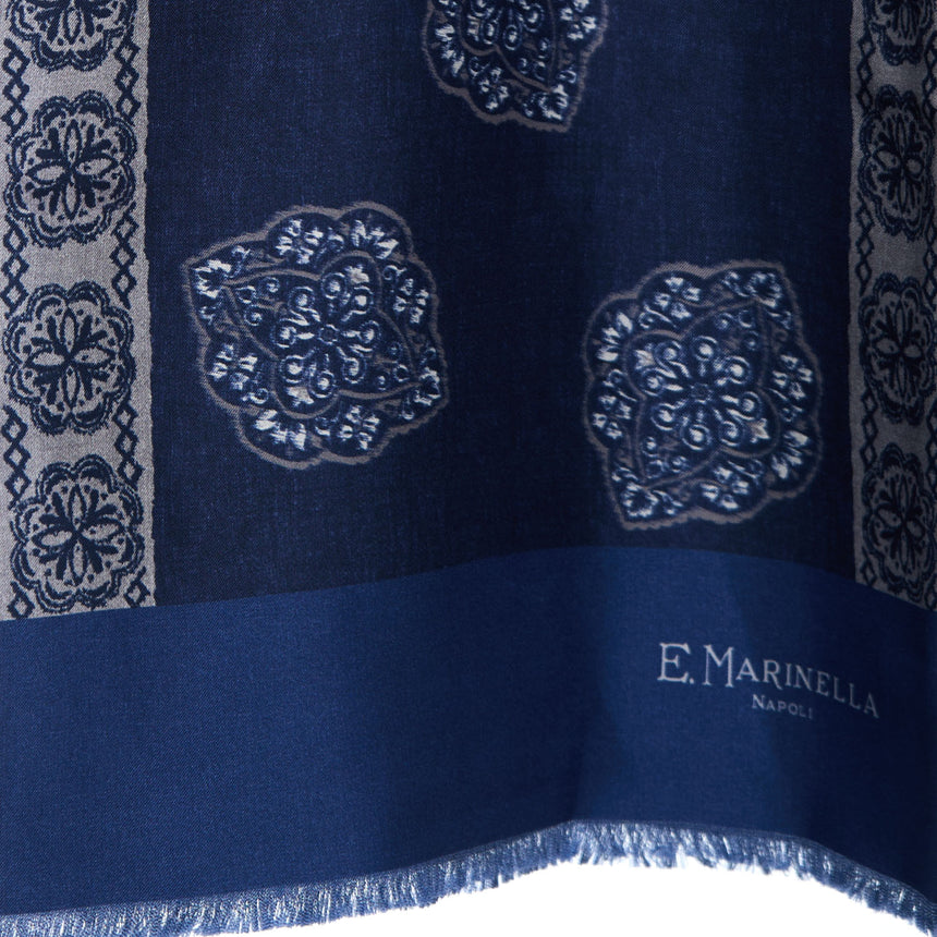 SCIARPA TUBOLARE BLU SCURO IN SETA TWILL