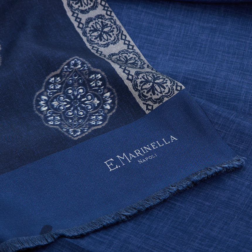 SCIARPA TUBOLARE BLU SCURO IN SETA TWILL