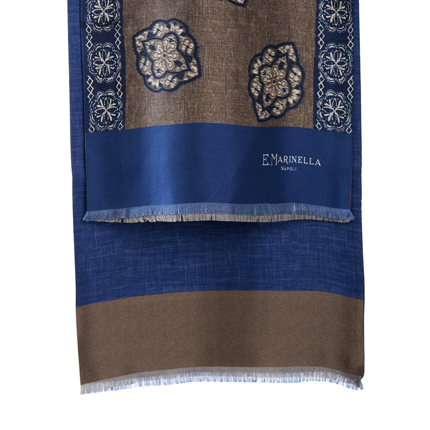 SCIARPA TUBOLARE MARRONE SCURO IN SETA TWILL
