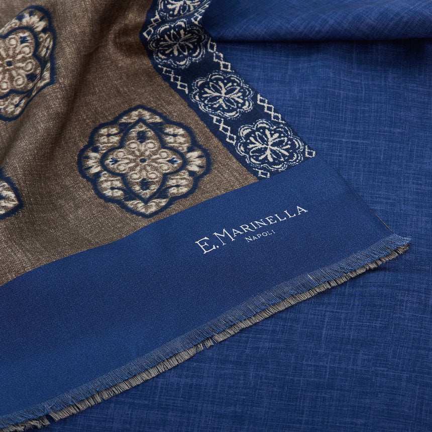 SCIARPA TUBOLARE MARRONE SCURO IN SETA TWILL