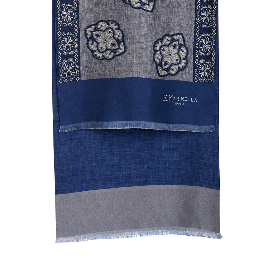 SCIARPA TUBOLARE GRIGIO SCURO IN SETA TWILL