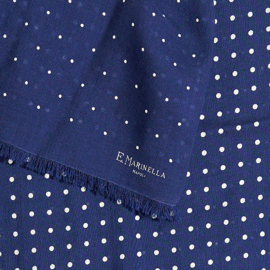 SCIARPA BLU MEDIO IN LANA E SETA