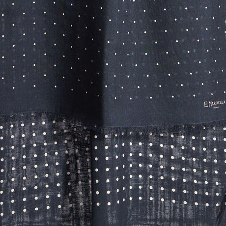 SCIARPA BLU SCURO IN LANA E SETA