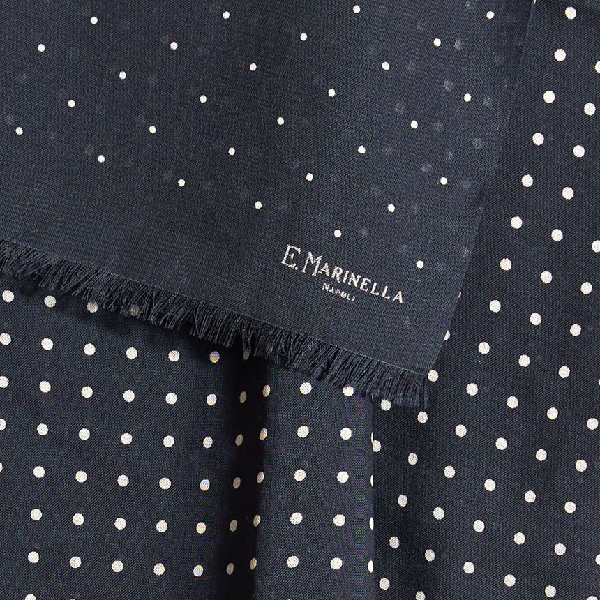 SCIARPA BLU SCURO IN LANA E SETA