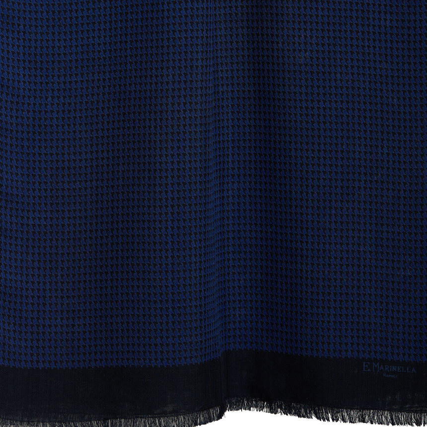 DARK BLUE WOOL AND SILK SCARF