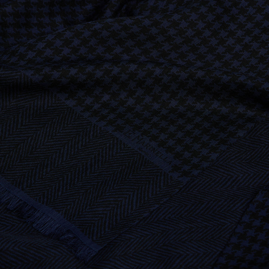 DARK GREEN WOOL AND SILK SCARF