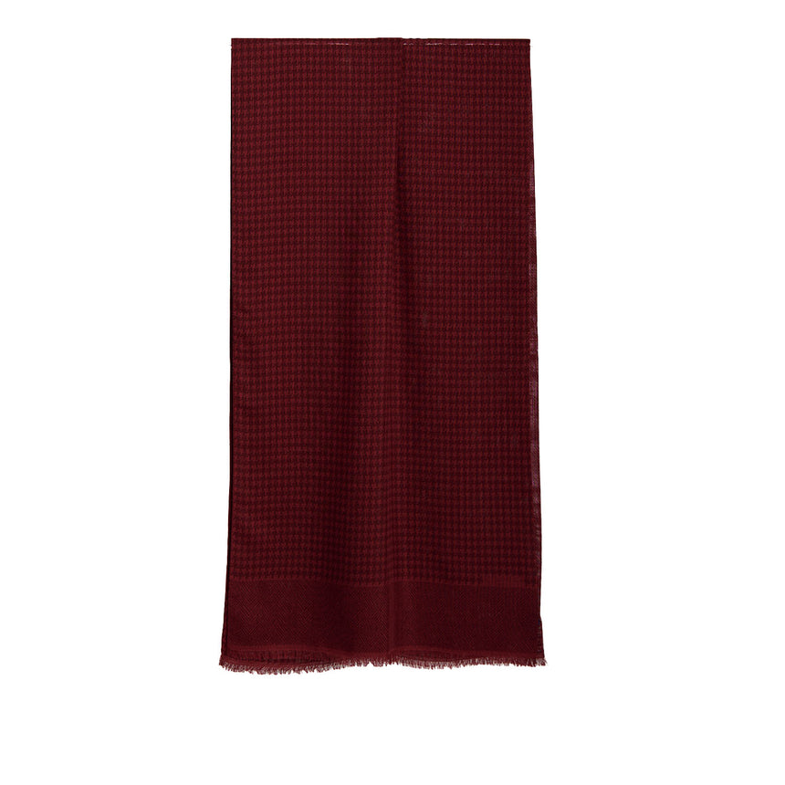 BURGUNDY WOOL AND SILK SCARF