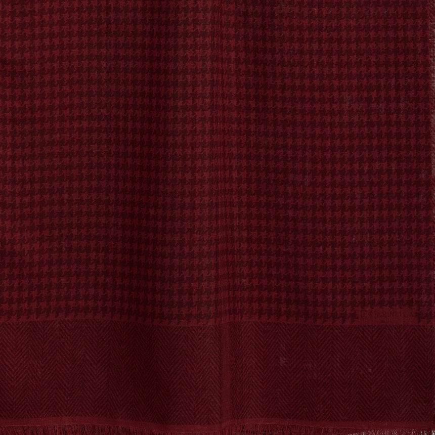 BURGUNDY WOOL AND SILK SCARF