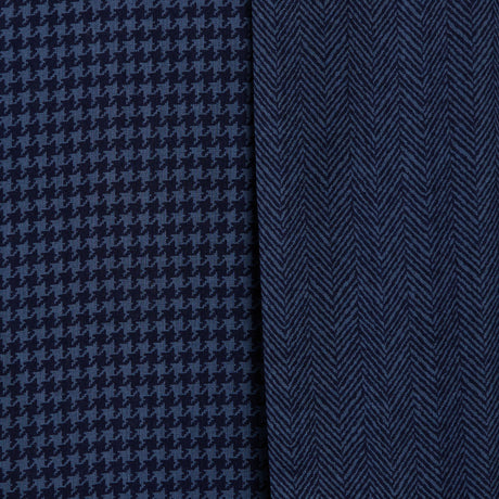 DARK BLUE WOOL AND SILK SCARF