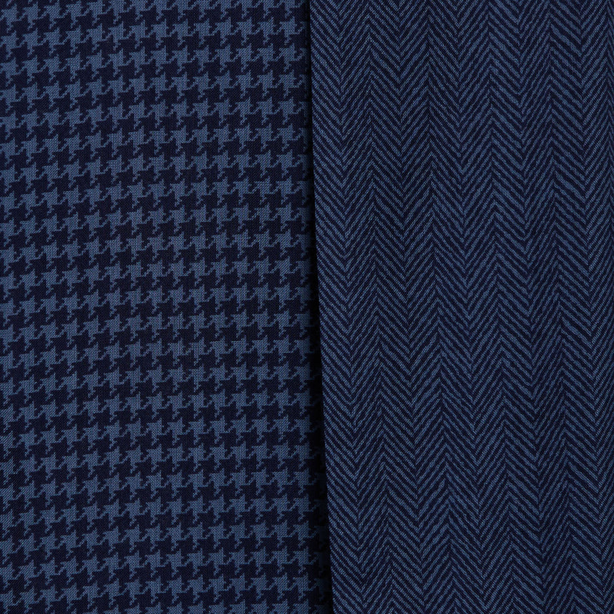 DARK BLUE WOOL AND SILK SCARF