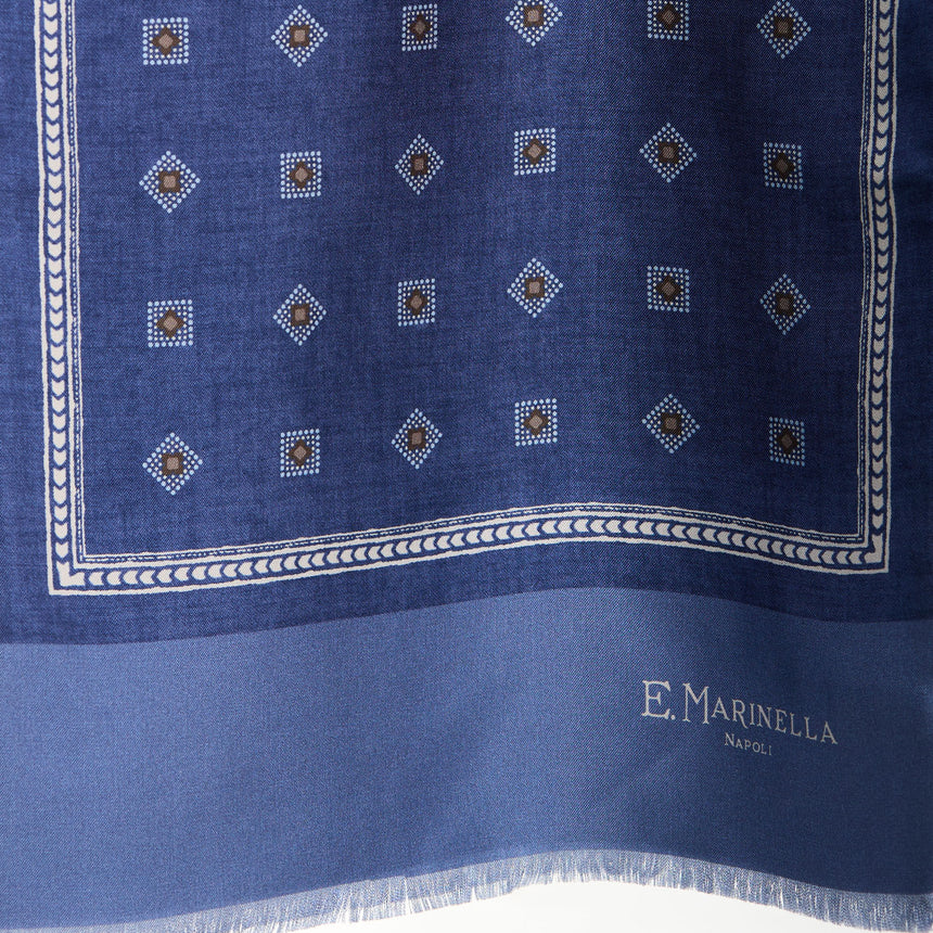 SCIARPA TUBOLARE BLU IN SETA TWILL