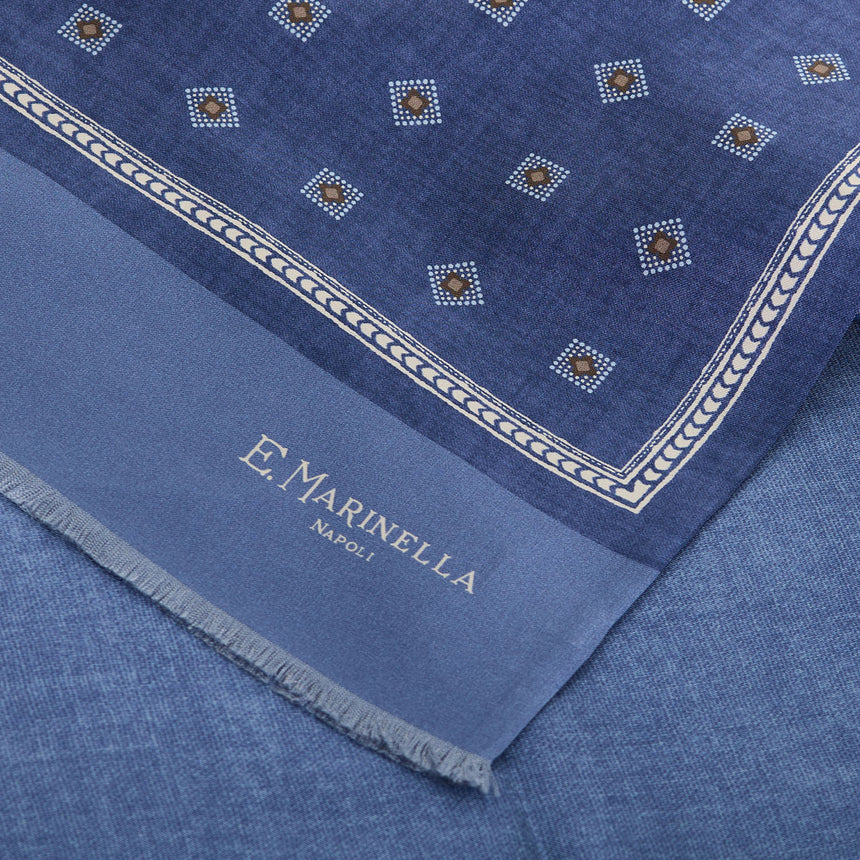 SCIARPA TUBOLARE BLU IN SETA TWILL