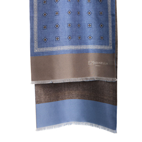 SCIARPA TUBOLARE AZZURRO POLVERE IN SETA TWILL