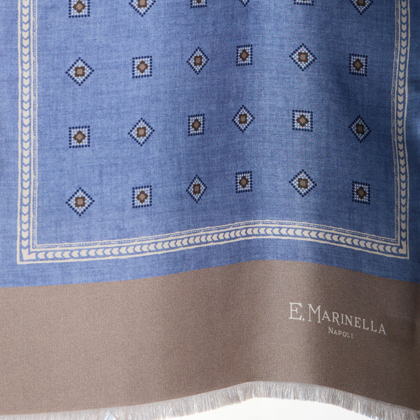 SCIARPA TUBOLARE AZZURRO POLVERE IN SETA TWILL