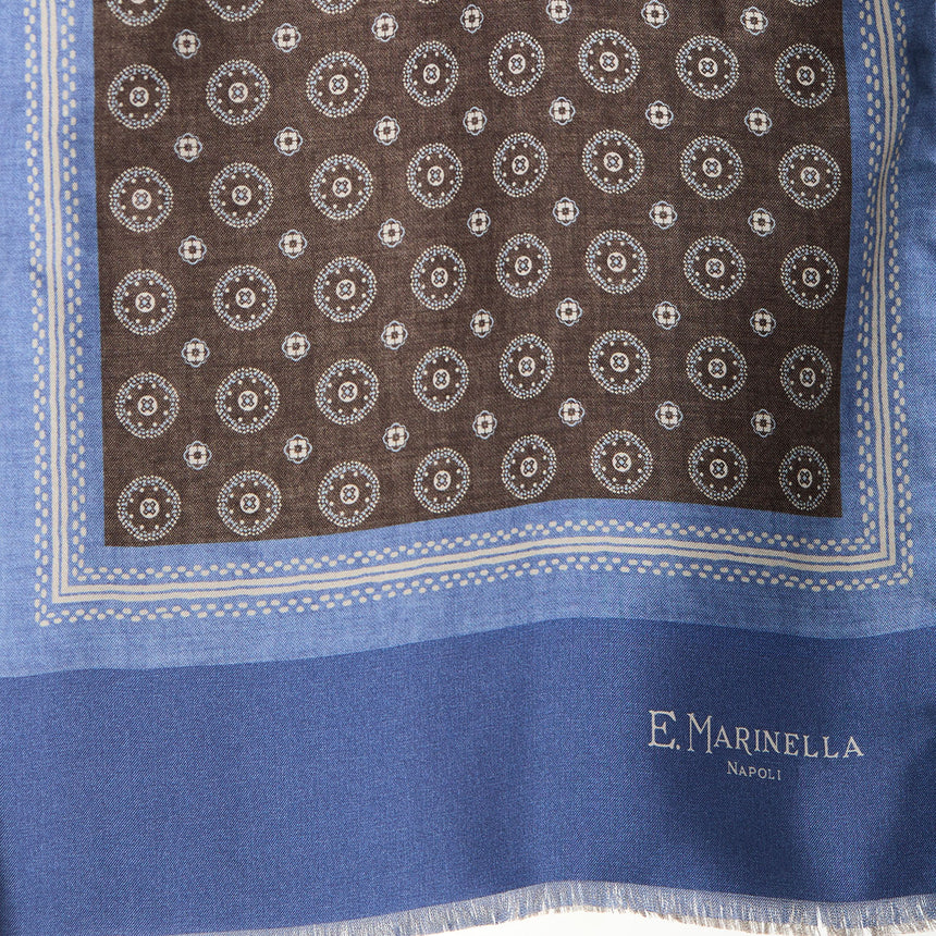 SCIARPA TUBOLARE MARRONE IN SETA TWILL