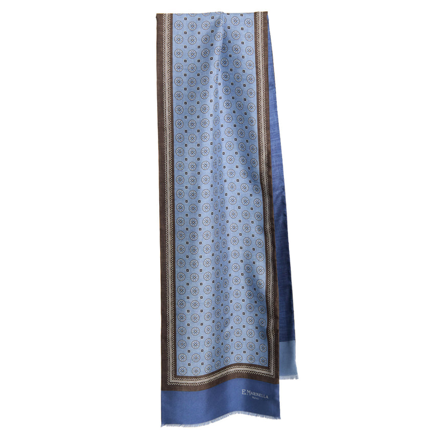 SCIARPA TUBOLARE AZZURRA IN SETA TWILL