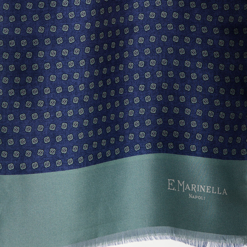 DARK BLUE DOUBLE SILK SCARF