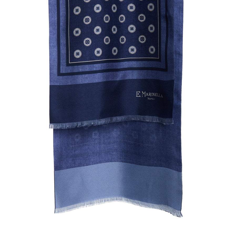DARK BLUE DOUBLE SILK SCARF