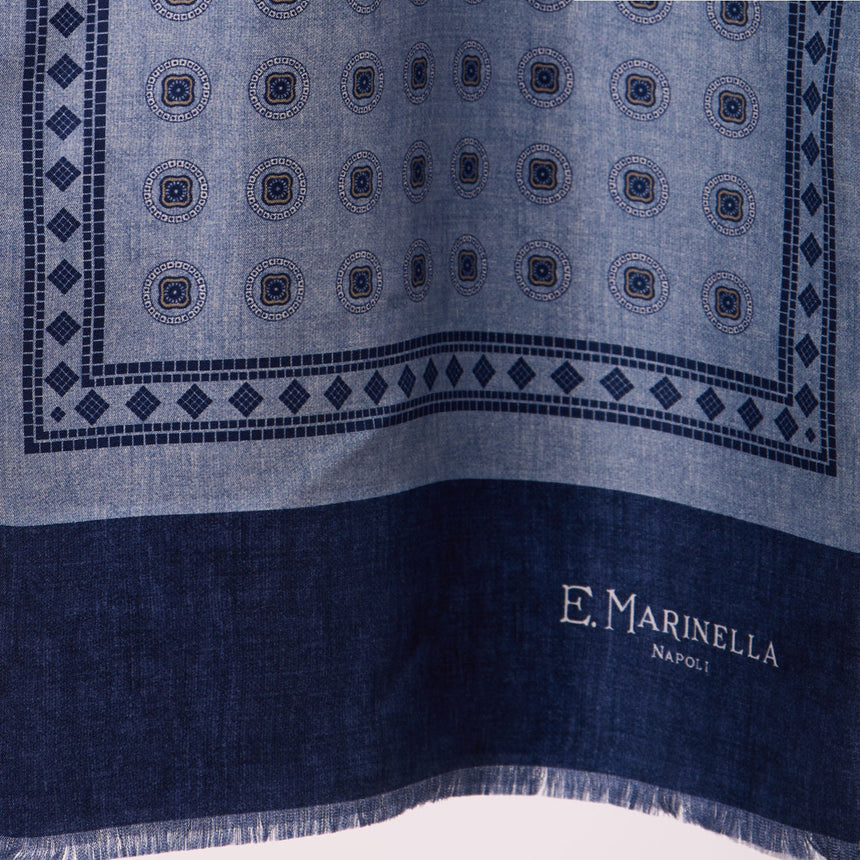 BLUE DOUBLE SILK SCARF
